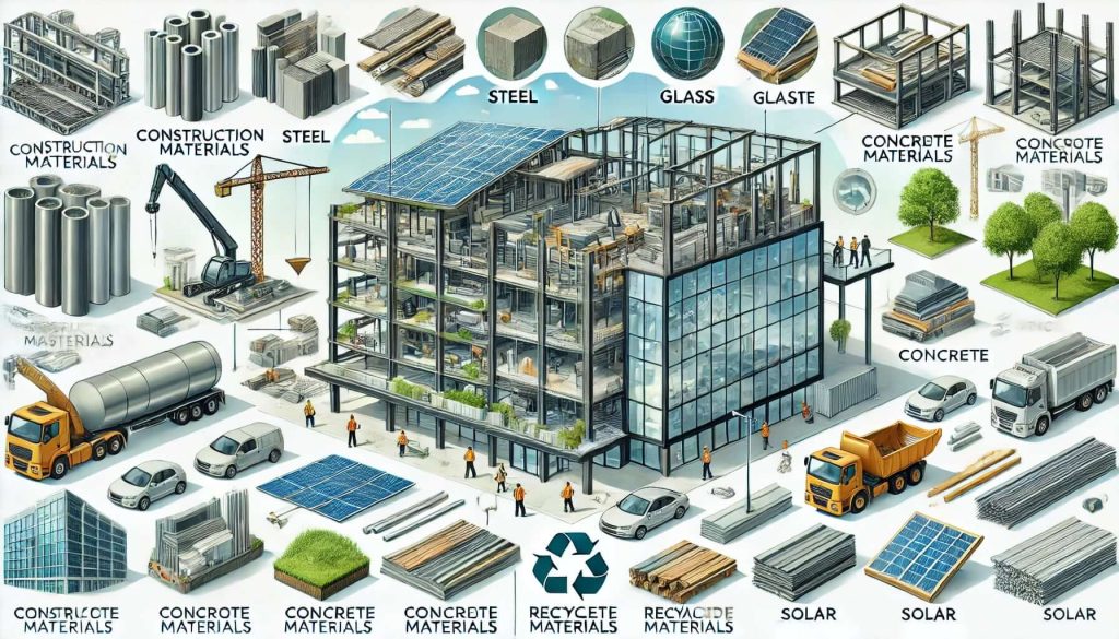 متریال ساخت و ساز در طراحی ساختمان تجاری